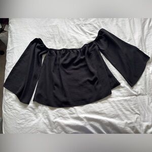 Aritzia Wilfred Black Off-Shoulder Top